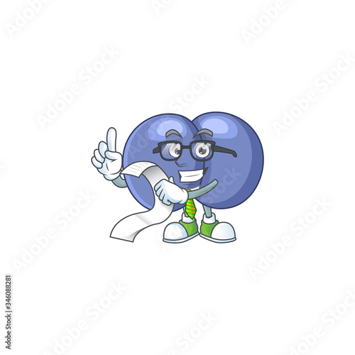 Mascot cartoon concept of streptococcus pneumoniae with menu list