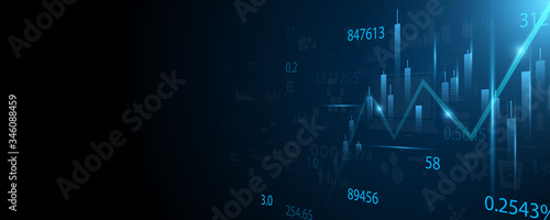 stock market, economic graph with diagrams, business and financial concepts and reports, abstract technology communication concept vector background photo
