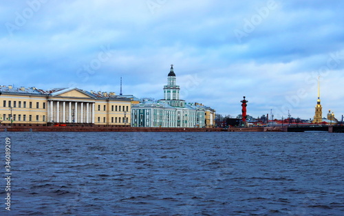 View of the embankment of the Neva River.St. Petersburg. Russia.