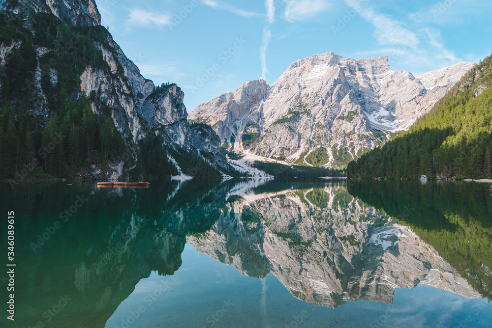 landscape view of alpine lake landscape view of alpine lake