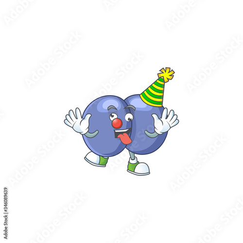 Amusing Clown streptococcus pneumoniae cartoon character mascot style