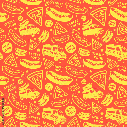 Seamless pattern for street food festival