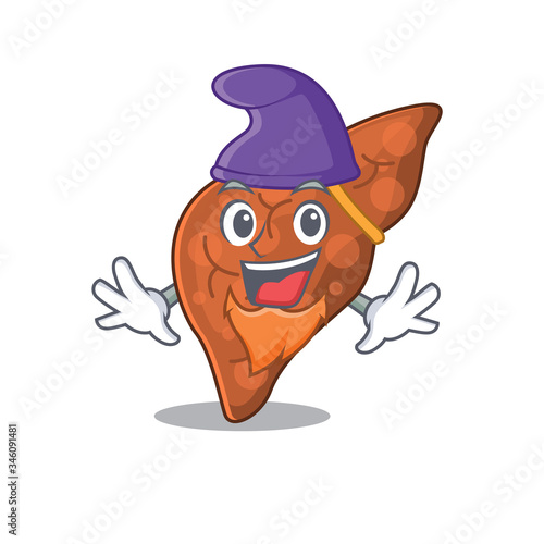 Cute picture of human fibrosis liver in Elf cartoon design