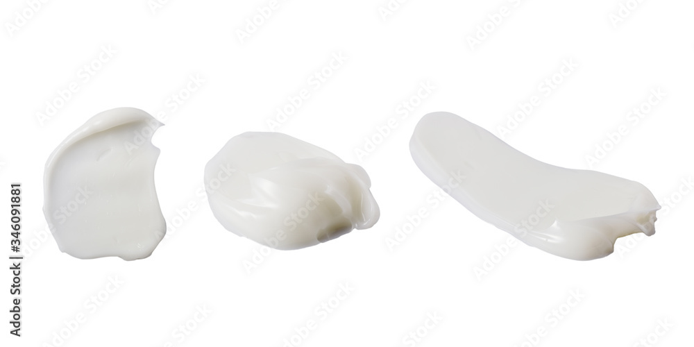 Texture and stroke of lotion on a white background Texture and stroke of lotion on a white background