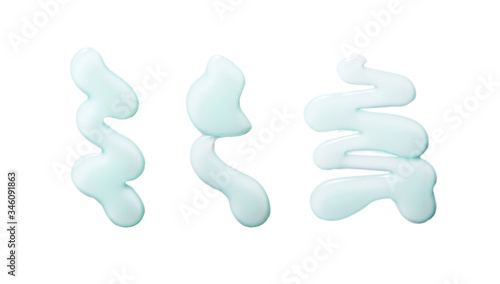 Texture of toothpaste cream on a white background.
