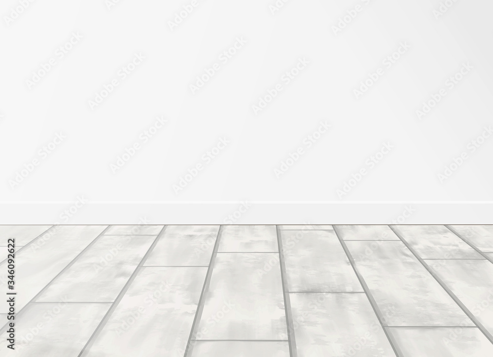 wooden floor with gray wall