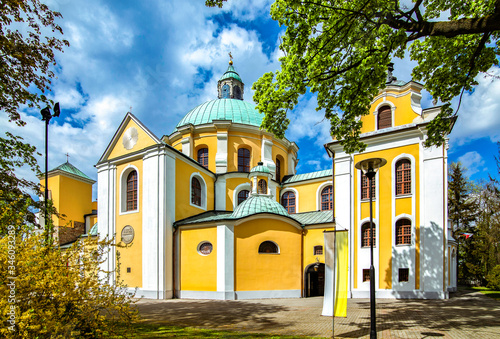 Polish baroque architecture. Church - basilica in Trzemeszno, Poland. photo