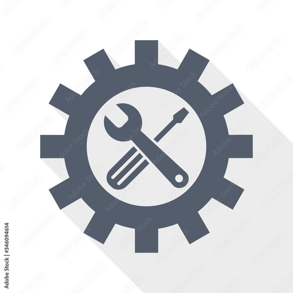 Repair, industry, service concept flat design vector icon Repair, industry, service concept flat design vector icon