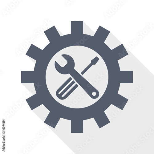Repair, industry, service concept flat design vector icon