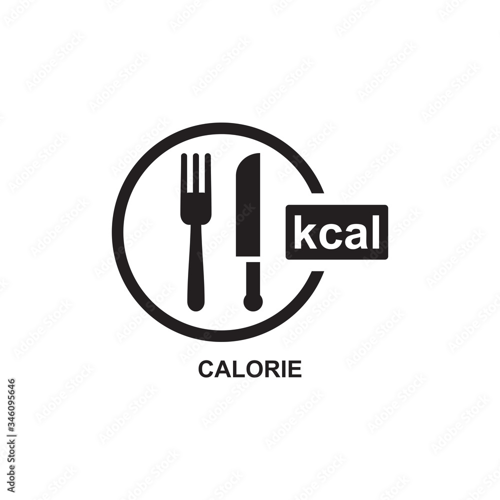 Fototapeta premium CALORIE ICON , ENERGY ICON VECTOR