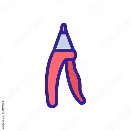 guillotine type nail clipper with hand grip icon vector. guillotine type nail clipper with hand grip sign. color symbol illustration