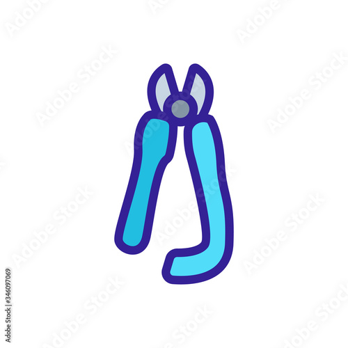 rounded nippers icon vector. rounded nippers sign. color symbol illustration