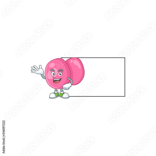 An image of streptococcus pyogenes with board mascot design style