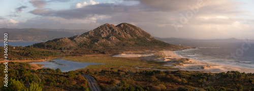 Panoramic view of Monte Louro peak in Galicia in Spain