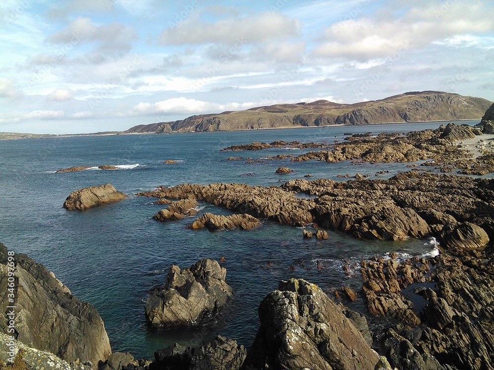 landscape rocks in Ireland access to the Atlantic ocean