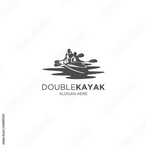 double kayak silhouette logo 