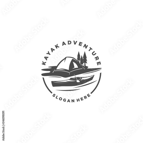 kayak adventure camping silhouette logo