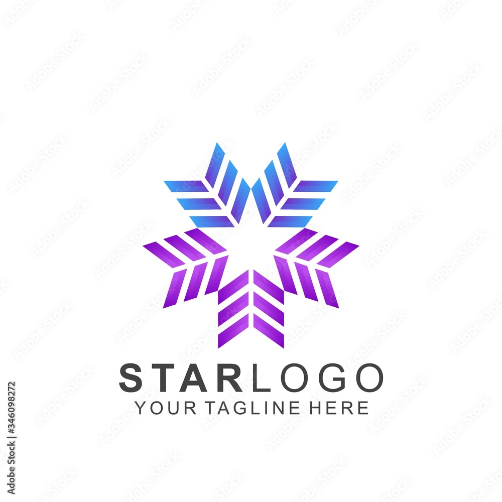 Colorful Star Logo Design Colorful Star Logo Design