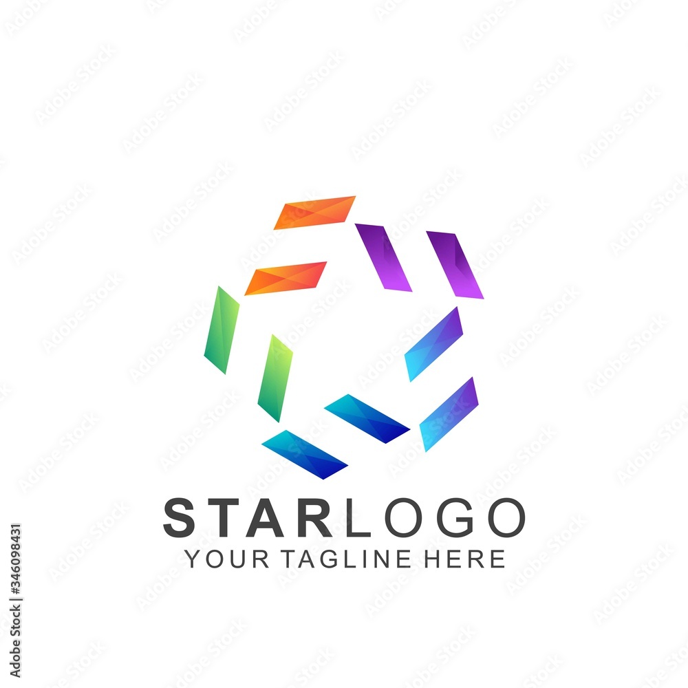 Colorful Star Logo Design Colorful Star Logo Design