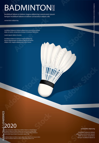 Badminton Championship Poster Vector illustration