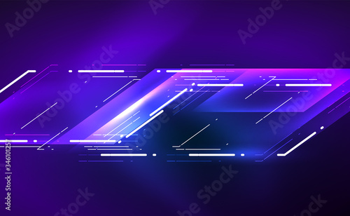Dynamic neon shiny abstract background. Trendy abstract layout template for business or technology presentation, internet poster or web brochure cover, wallpaper