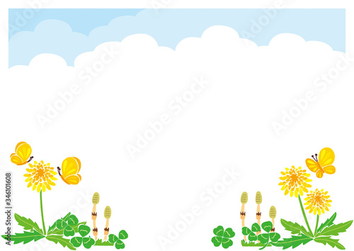 春のフレームのイラスト
