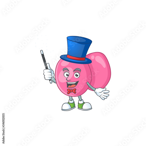 Talented streptococcus pyogenes Magician cartoon design style