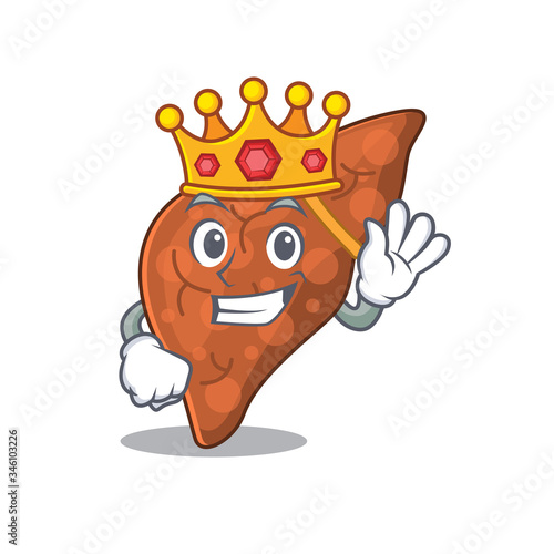A Wise King of human fibrosis liver mascot design style