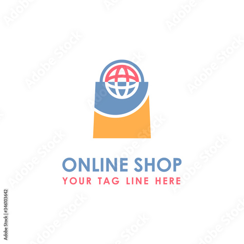 illustration vector graphic of online shop logo