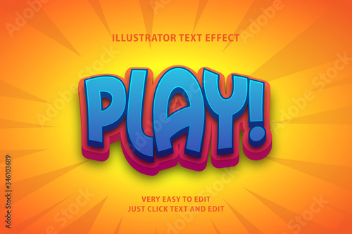 cartoon 3d text effect, editable text