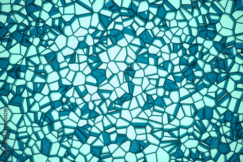 Broken pieces of stained glass background, 3d rendering.