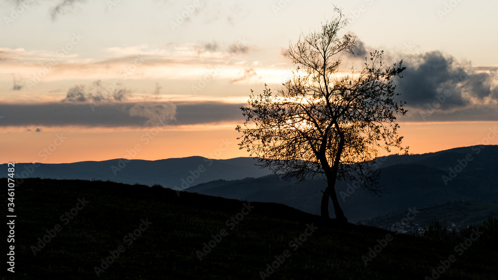 Fototapeta premium Beskid Śląski, widok z Ochodzitej w Koniakowie