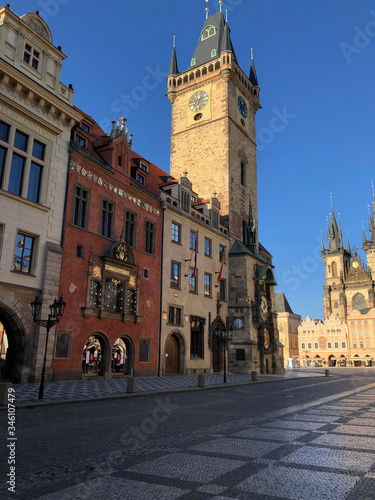 Old Town Square with medieval tower