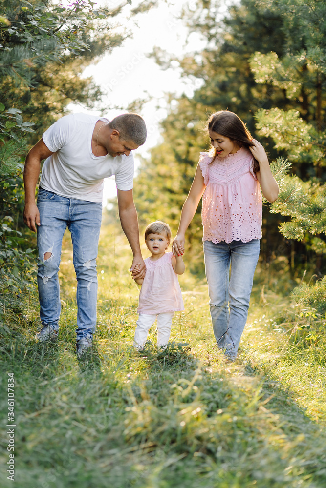 Happy family outdoors spending time together Happy family outdoors spending time together