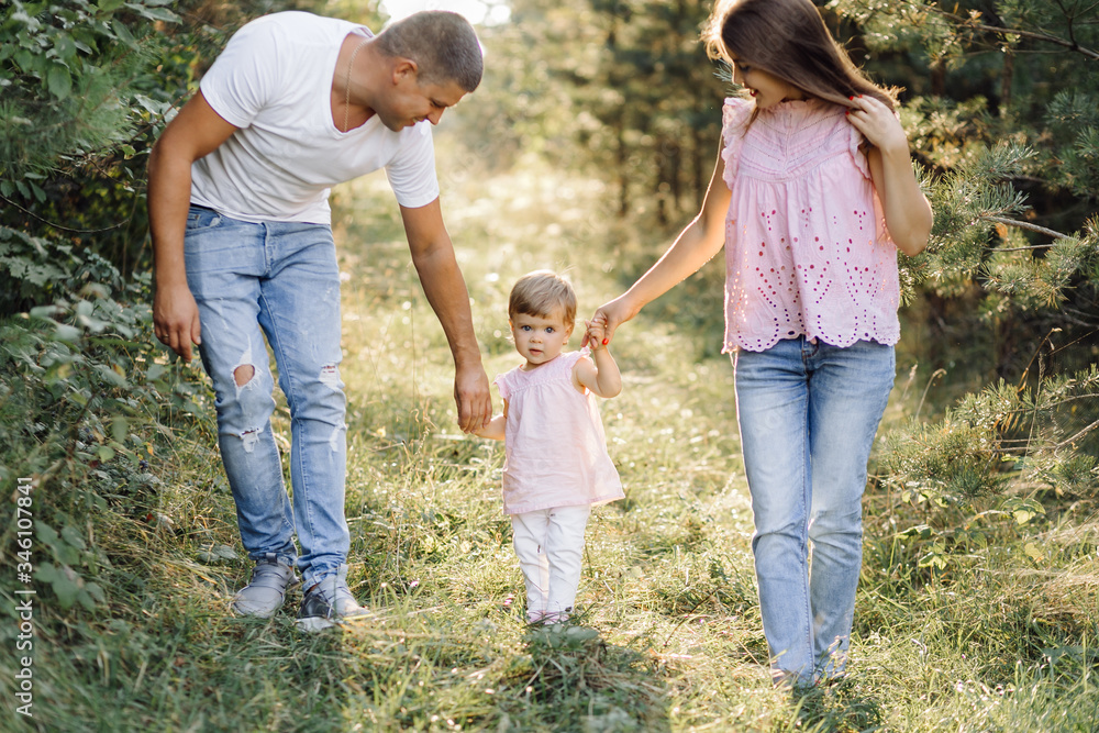 Happy family outdoors spending time together Happy family outdoors spending time together