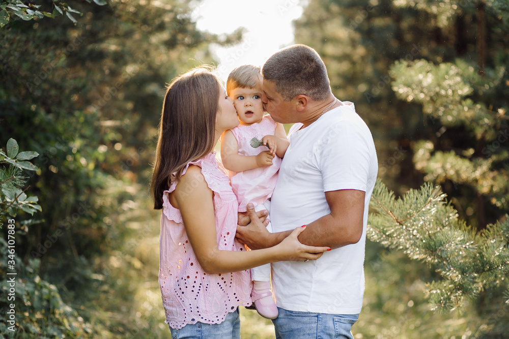Happy family outdoors spending time together Happy family outdoors spending time together
