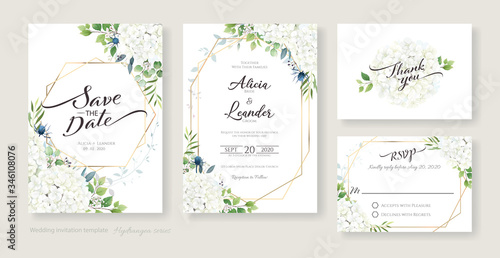 Obraz na plátne Wedding Invitation, save the date, thank you, RSVP card Design template