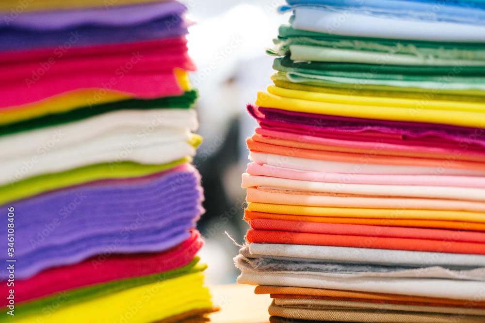 Bundle of colored fabric felt. (Texture, lines, pattern, composition, handmade) Bundle of colored fabric felt. (Texture, lines, pattern, composition, handmade)