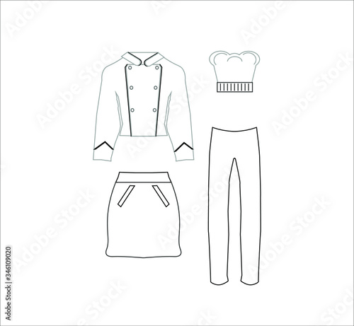 cook woman uniform. illustration for web and mobile design.