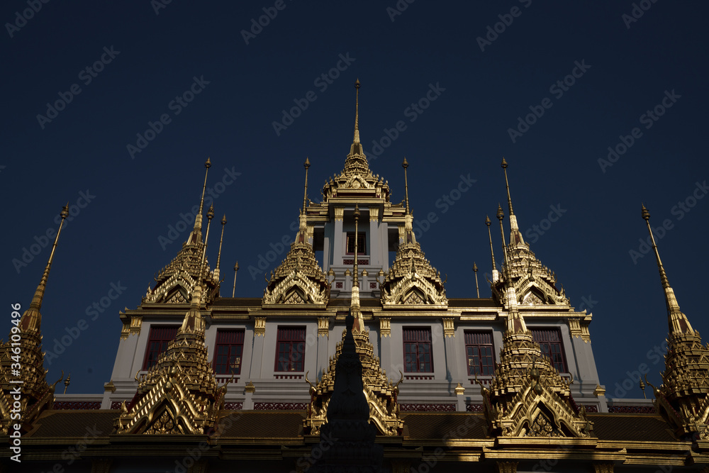 Exterior of Wat Ratchanatdaram Temple in Bangkok Thailand