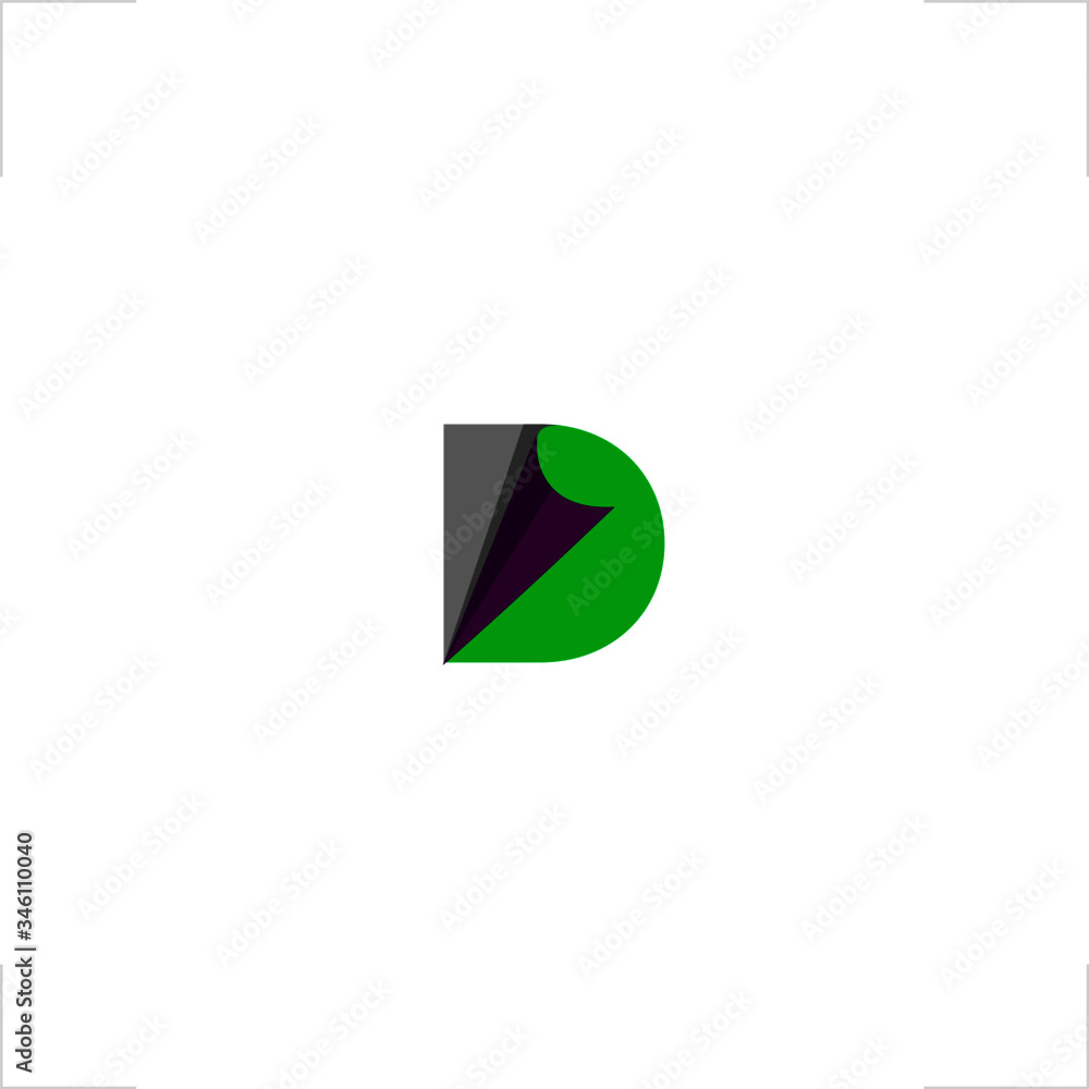 initial D letter logo peel paper design initial D letter logo peel paper design