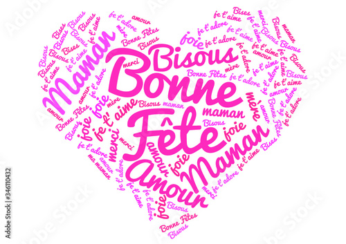 Bonne fête maman, message cœur pour la fête des mères