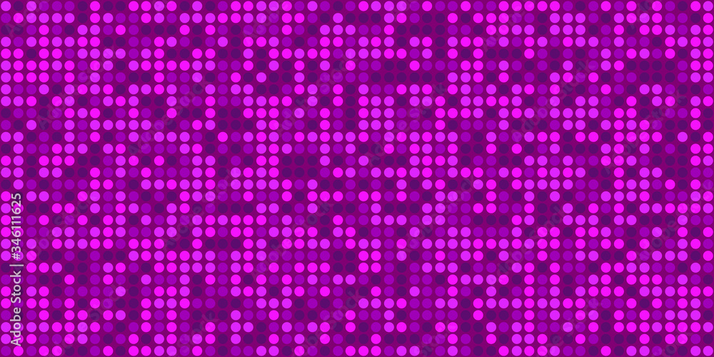 Purple and pink circles on purple background. Small circles as particles evenly to each other. Bright colours. Background for posters, banners, business cards, videos, sites and blogs.