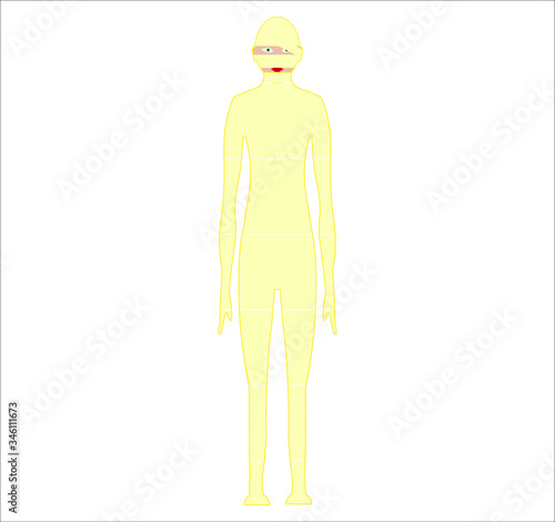 woman in egyptian mummy costume. illustration for web and mobile design.