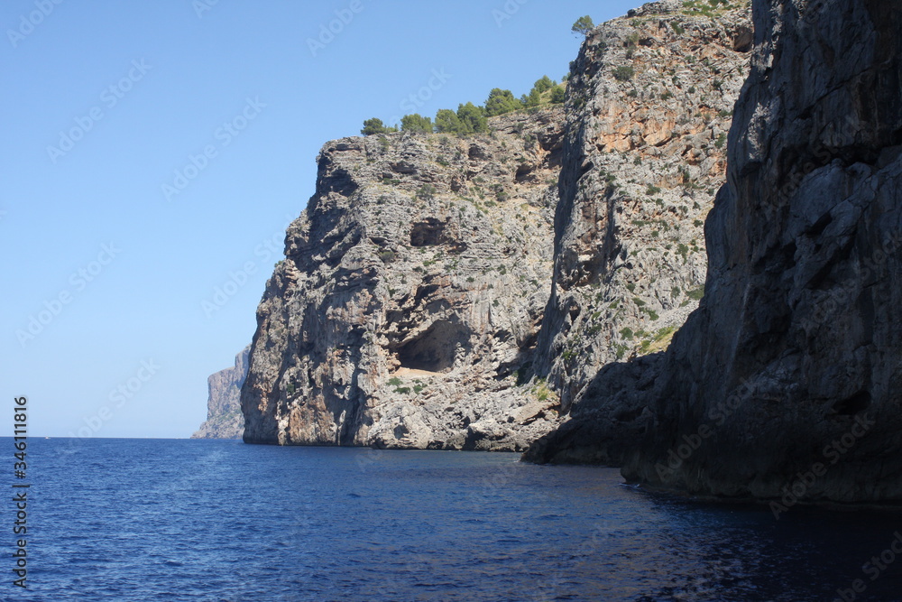 sea and cliff coast line Mallorca