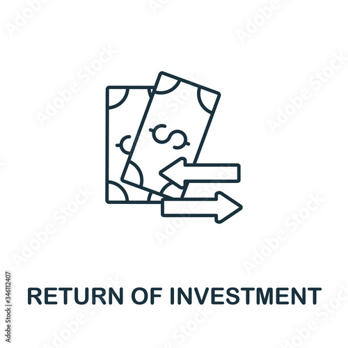 Return Of Investment icon from global business collection. Simple line Return Of Investment icon for templates  web design and infographics