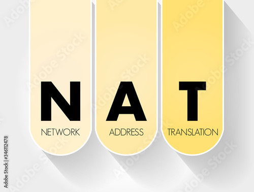 NAT - Network Address Translation acronym, technology concept background