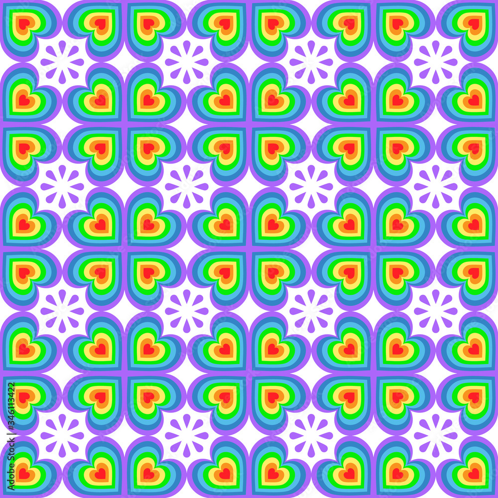 Bright abstract seamless pattern with geometric ornament. Stock vector illustration. Colorful elements on white background. Ideas for design backgrounds, printed, packaging, textile, covers, etc. Bright abstract seamless pattern with geometric ornament. Stock vector illustration. Colorful elements on white background. Ideas for design backgrounds, printed, packaging, textile, covers, etc.