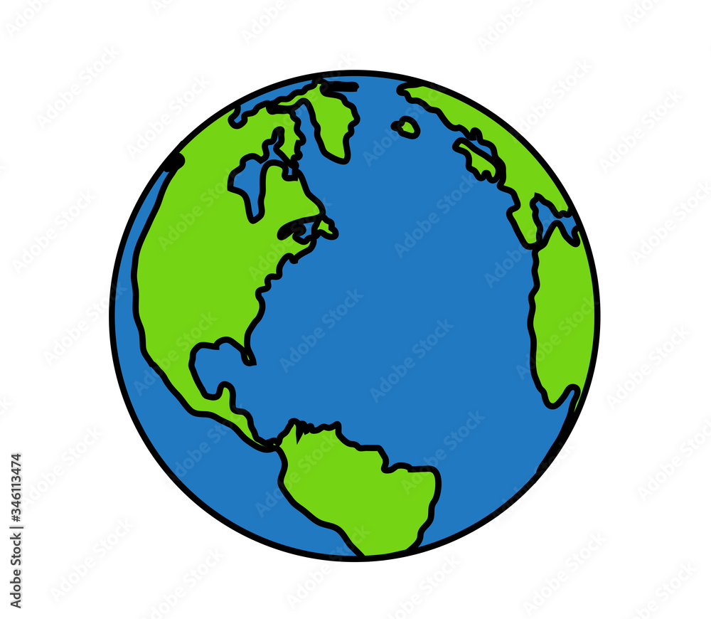 Planet earth on a white background. Cartoon. Vector illustration. Planet earth on a white background. Cartoon. Vector illustration.