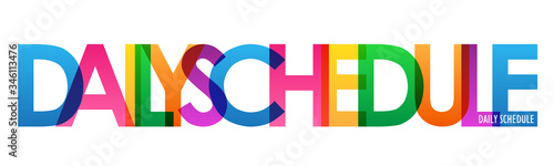 DAILY SCHEDULE colorful vector typography banner